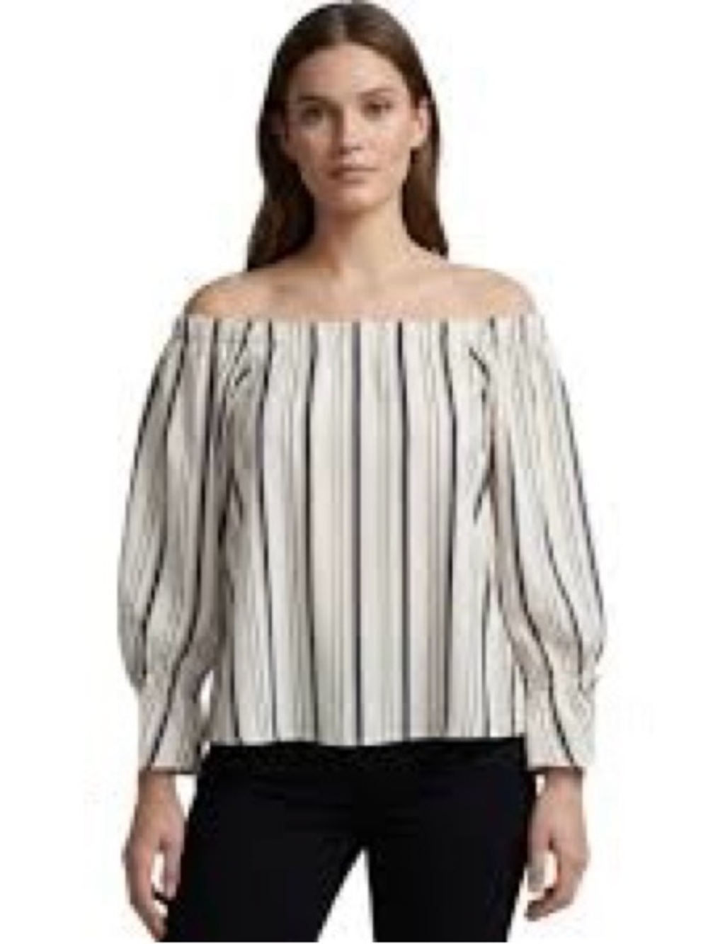Boohoo Striped Off-the-Shoulder Bell Sleeve size 6